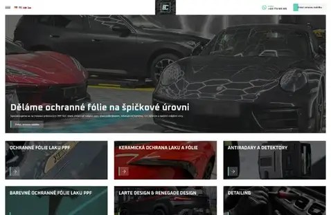 Náhled webu Exclusive Custom — firemní web pro PPF polepy aut